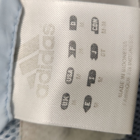 Adidas Navy & Light Blue Stripes Full Zip Windbreaker Jacket medium - Picture 2 of 10